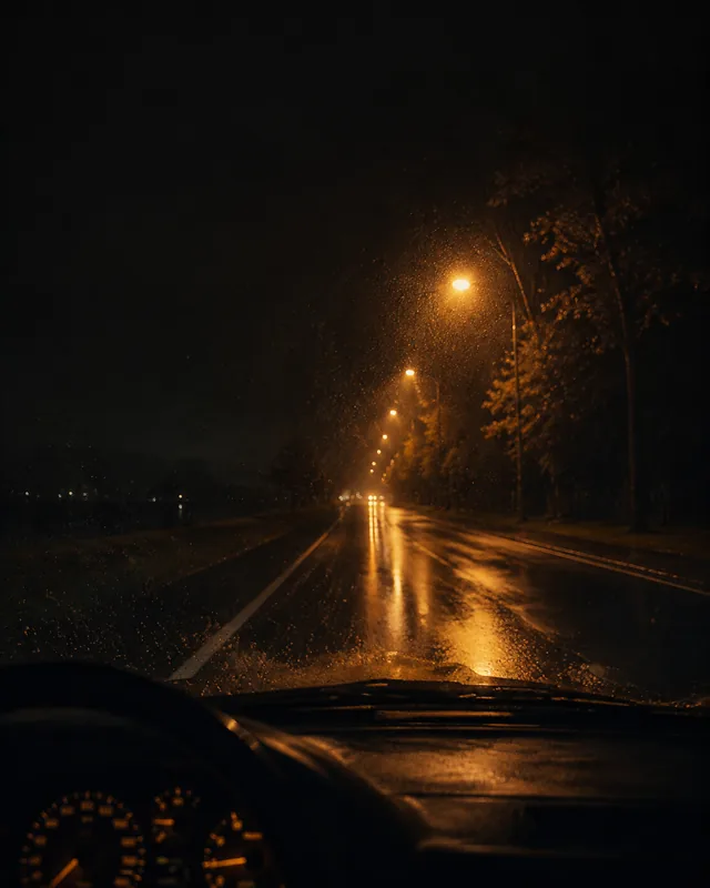 Night road on the way home