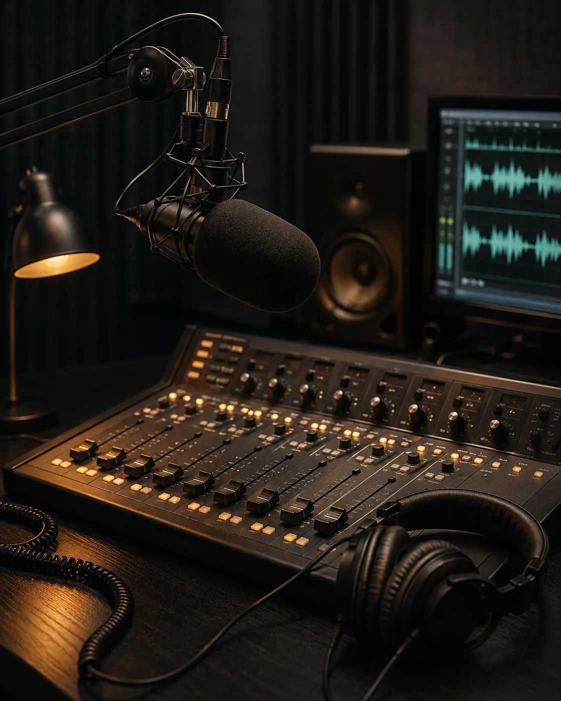 The mixing desk at midnight
