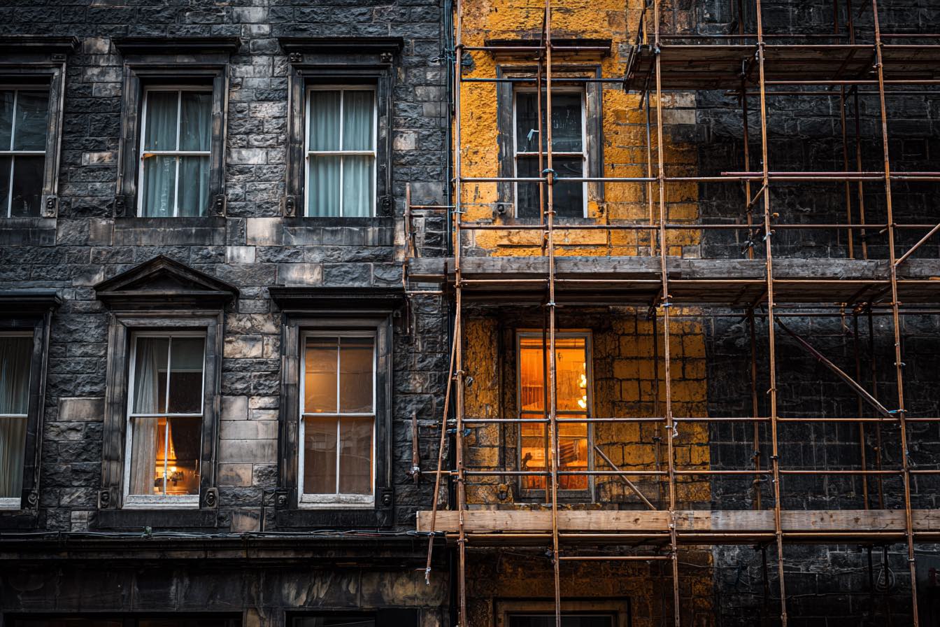 Restoration works in a historic centre