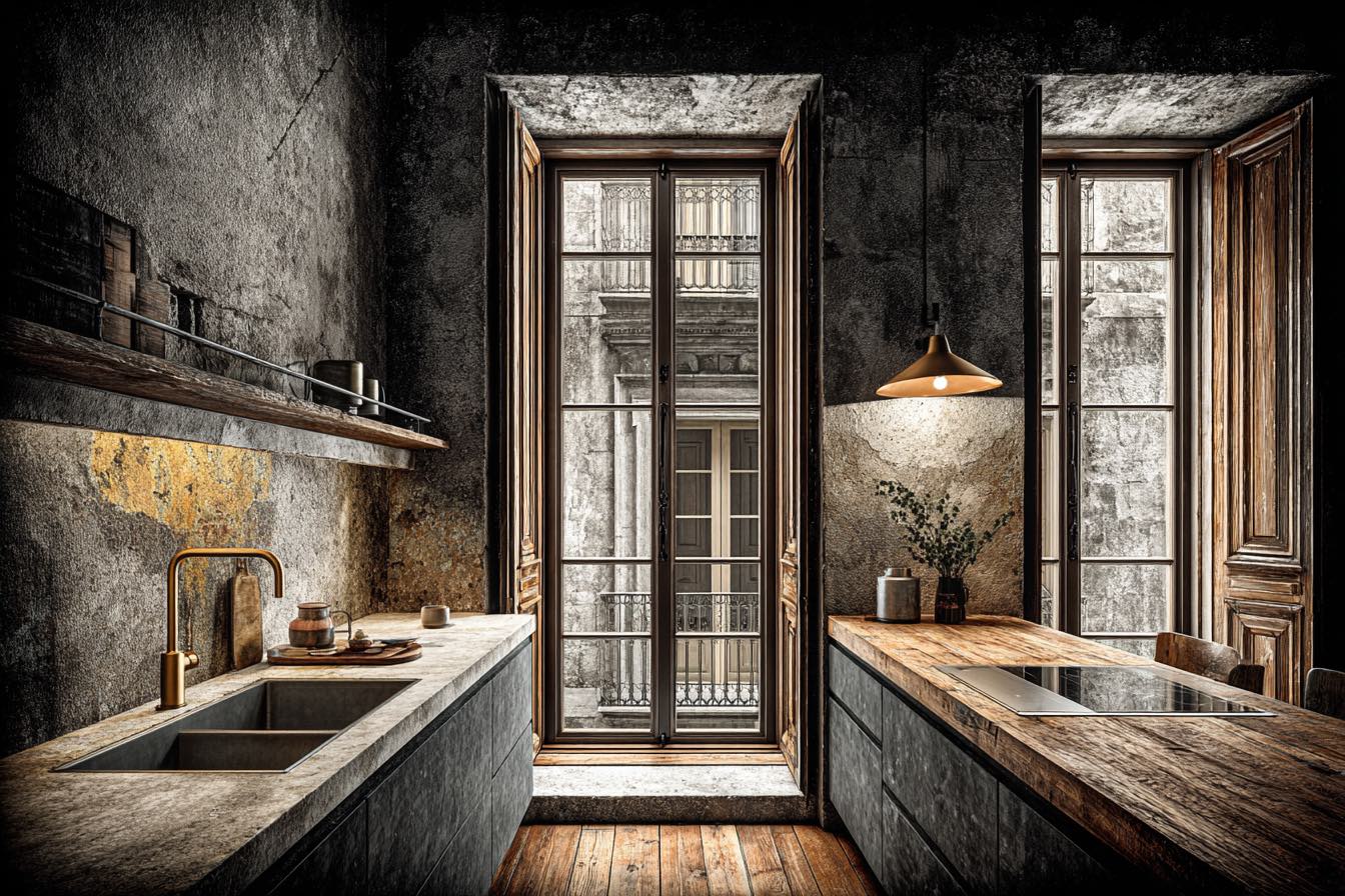 The kitchen, restored in 2021