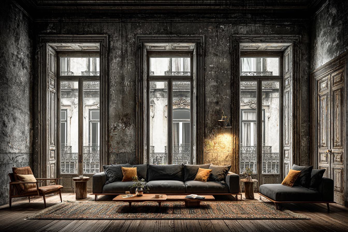 The living room, facing Rua do Século