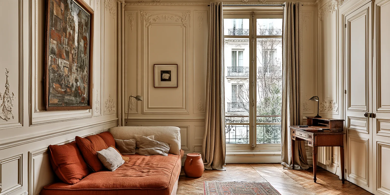 An empty flat with the shutters half open