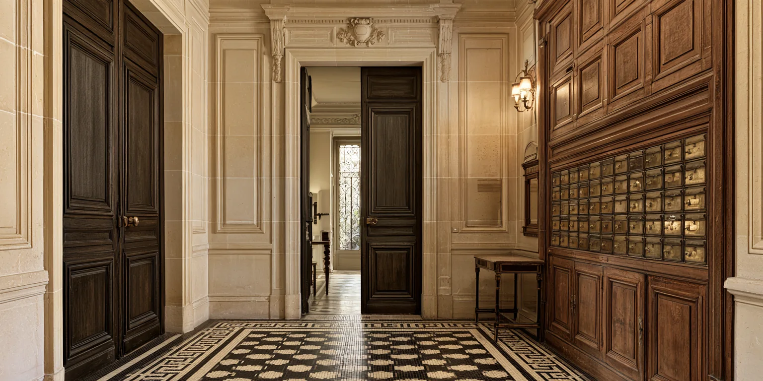 An empty hall before the surveyor arrives, rue Jacob