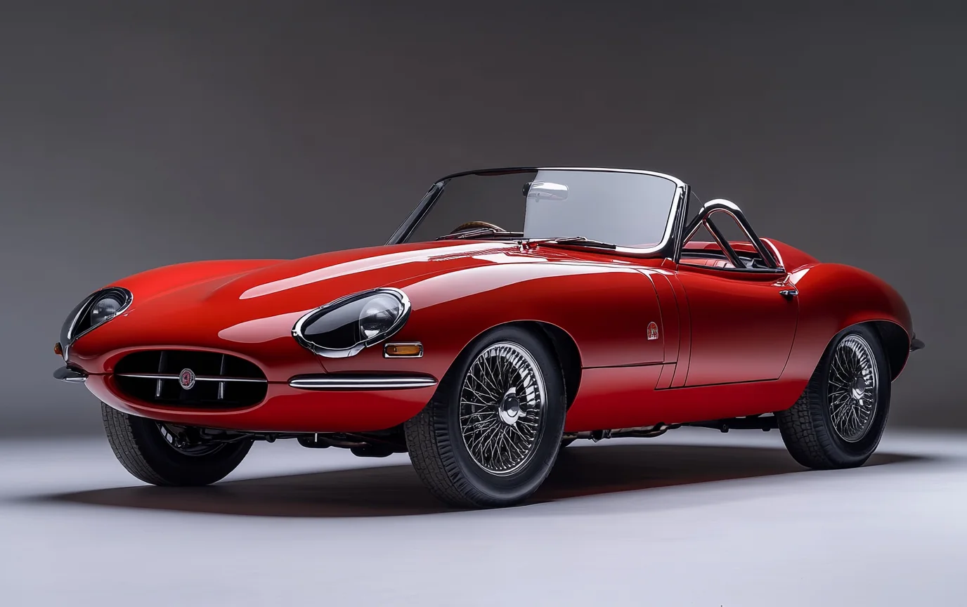 Jaguar E-Type S1, three-quarter front view