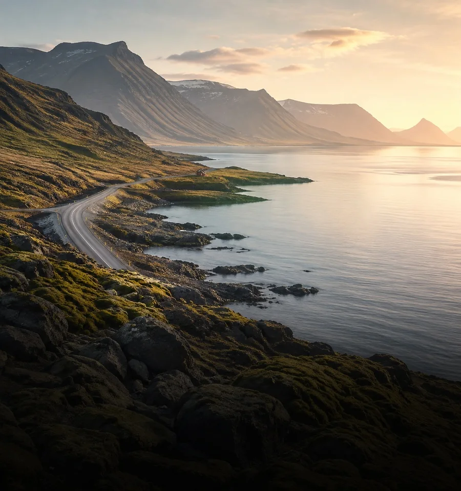 Summer — midnight light north of the Arctic Circle