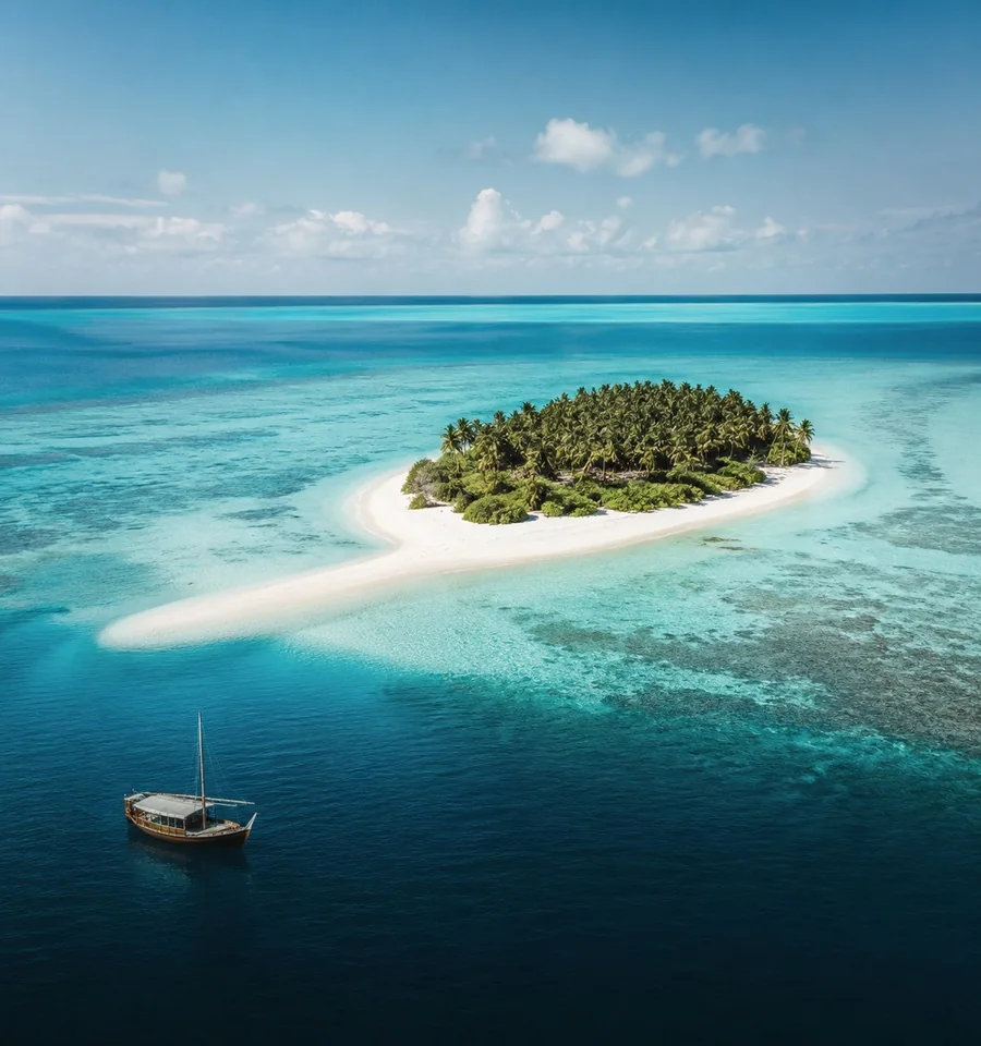 Winter — an atoll lagoon at first light