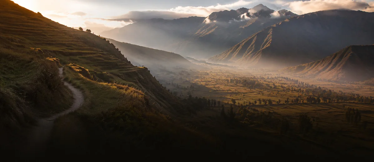 The Americas — Andean peaks above a valley
