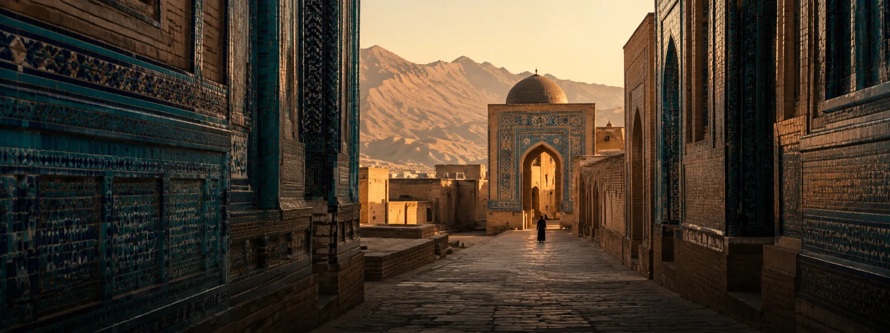 Asia and the Middle East — a temple gate at dawn