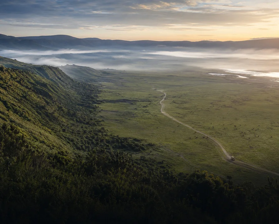 Cloud along the crater rim, Ngorongoro