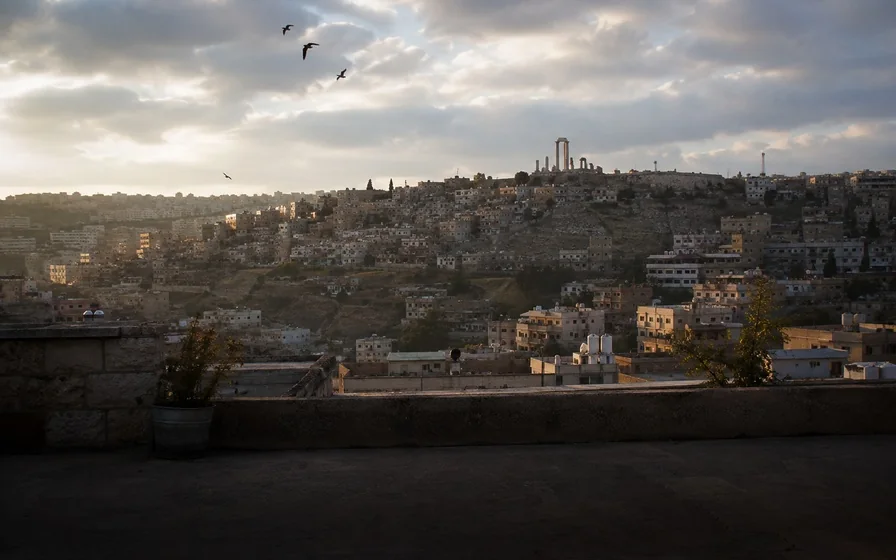 Rooftops at dusk in Amman