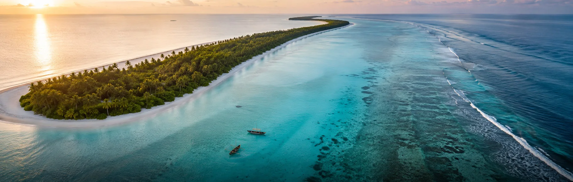 A dhoni at anchor in the Ari atoll