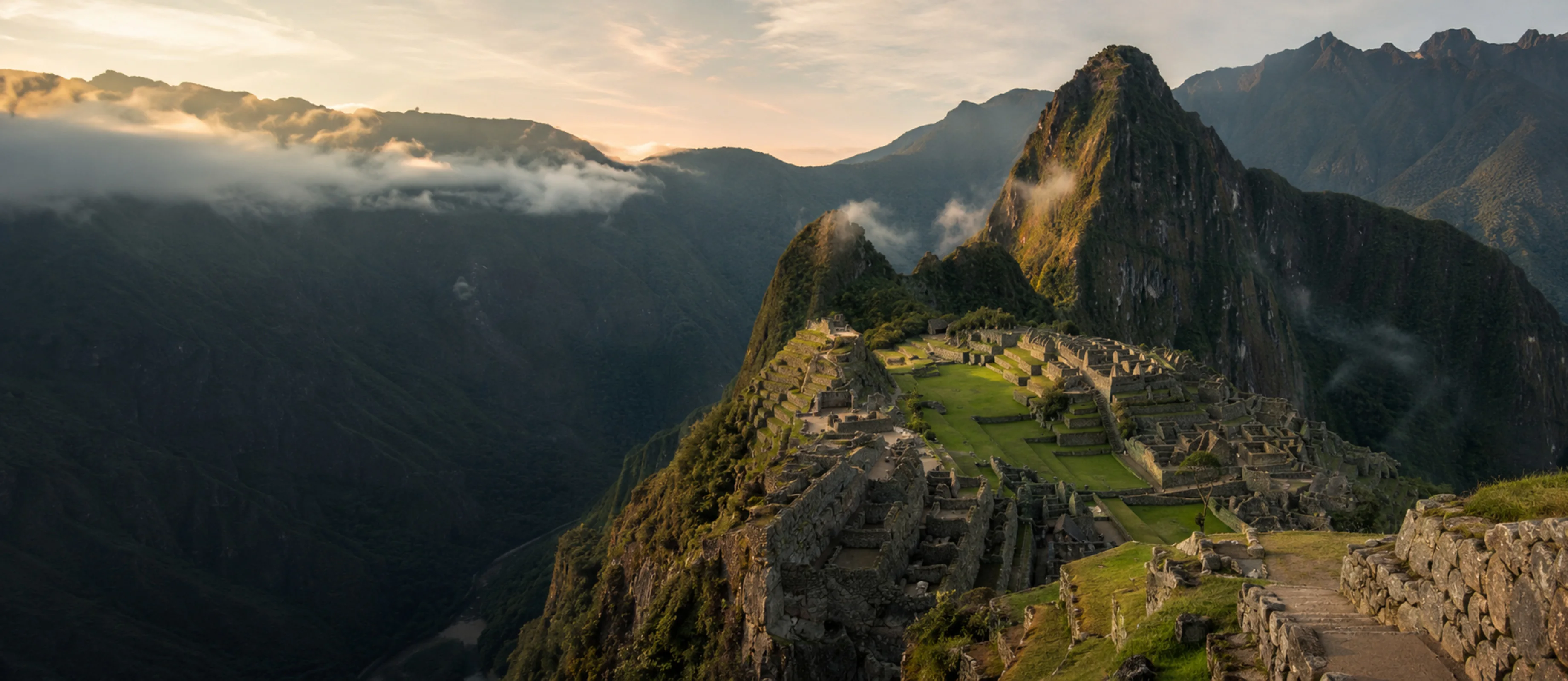 Machu Picchu in first light from circuit 2, four minutes after the gate opened