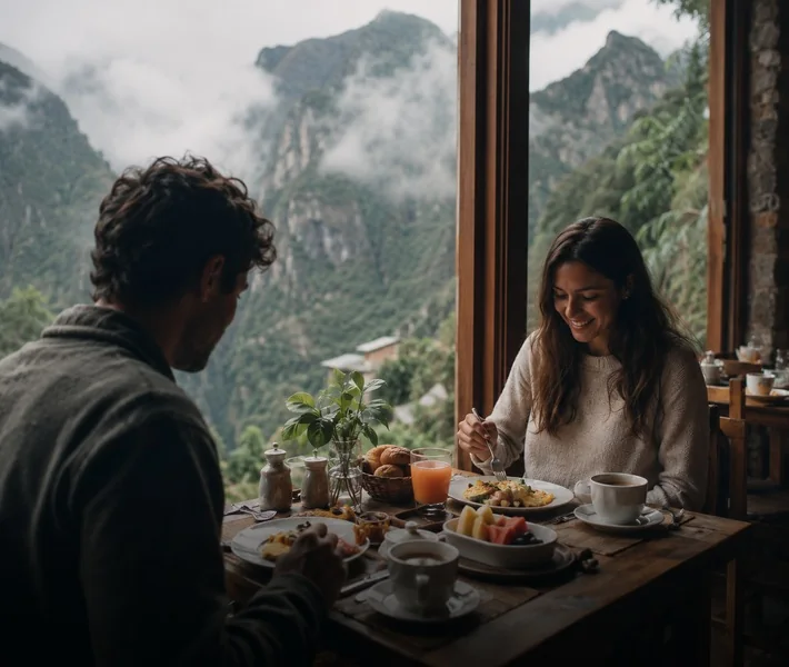 09:30 — breakfast at a table