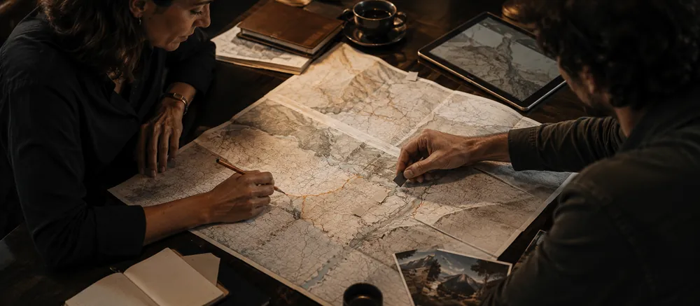 Marked-up map
