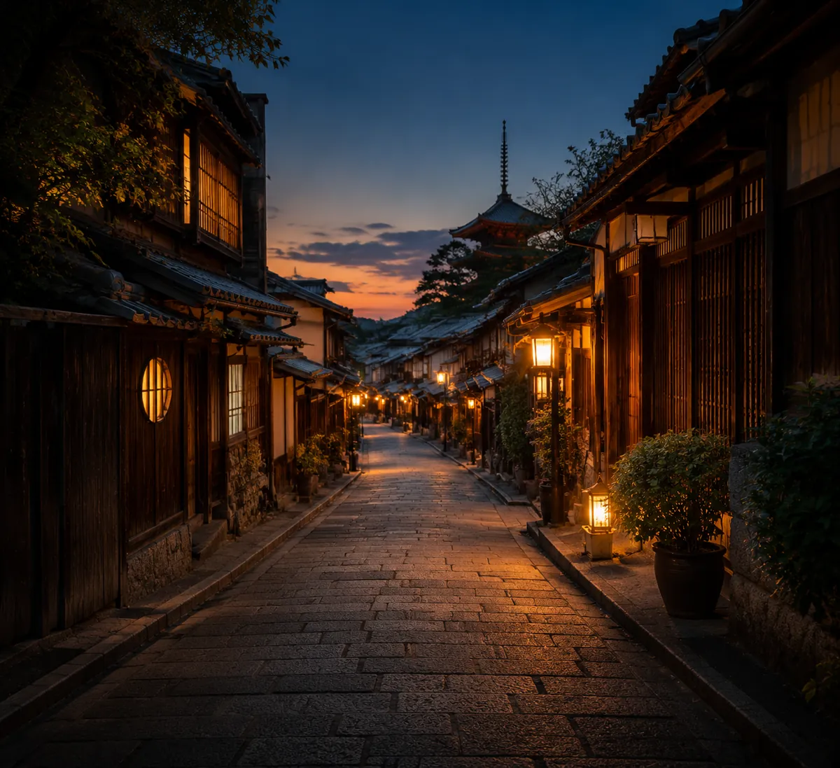Japan — Kyoto side streets in autumn